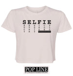 "SELFIE" Ladies Cropped Shirt - POP LINE designs by Mae Day Marketing